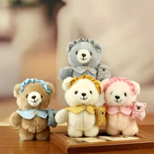 Schattige Beer Pluche Sleutelhanger Mini Teddybeer Knuffeldier Tas Hanger Cadeau Voor Meisjes