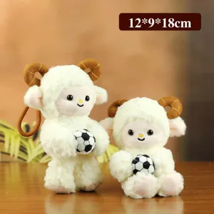 Mignon mouton football peluche pendentif mignon petit bélier sac charme poupée en peluche