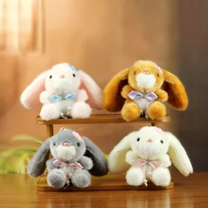 Colgante de Peluche de Conejo Lindo Muñeca de Conejito para Bolso de Niños Adorno Llavero Chicas Peluche de Poliéster Regalo