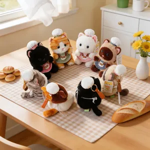 Simpatico portachiavi in peluche di gatto, morbida bambola di stoffa, regalo perfetto.