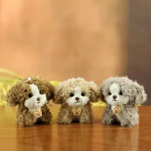Cute Simulation Dog Plush Toy Keychain For Kids West Highland Husky Puppy Stuffed Animal Doll Bag Pendant Gift