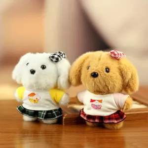 Simpatico portachiavi in peluche cucciolo, ciondolo morbido per borsa, regalo per coppie.