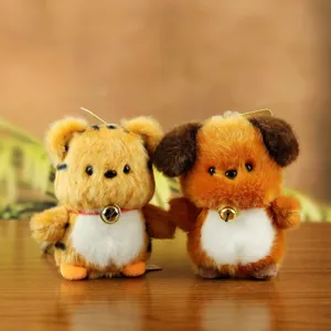 Schattige pluche dier sleutelhanger set met belletjes, zachte tas hangend pendant.