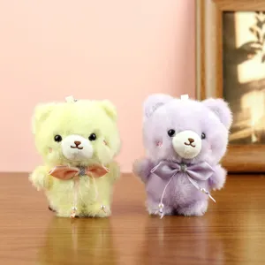 Llavero de oso de peluche tierno colgante suave para bolso de niñas decoración bonita