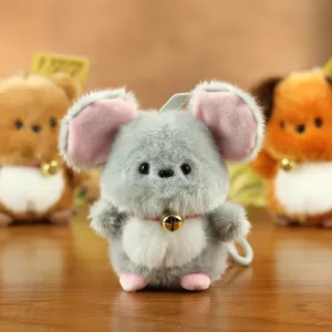 Schattige pluche muis sleutelhanger, zachte dierentas hanger hanger voor rugzak en sleutels.