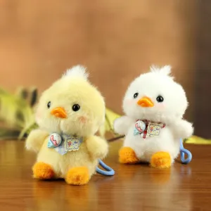 Süßes Enten Plüschtier Schlüsselanhänger Plüschpuppe mit Schal für Taschen Deko Geschenk.