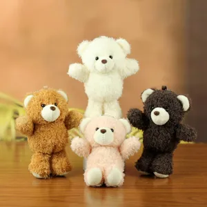 Cute Teddy Bear Plush Pendant Adorable Stuffed Animal Keychain Soft Cartoon Bag Charm Hanging Ornament For Backpack