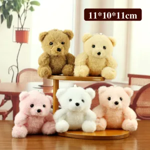Mini teddybeer pluche hanger sleutelhanger gevuld dier pop speelgoed voor tas 11x10cm