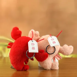 Cute lobster plush keychain soft stuffed animal bag charm pendant toy for daily use