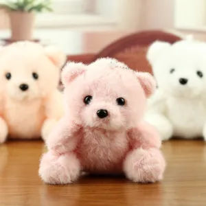 Schattige mini pluche beren sleutelhanger speelgoed, zachte gevulde pop tas charm.