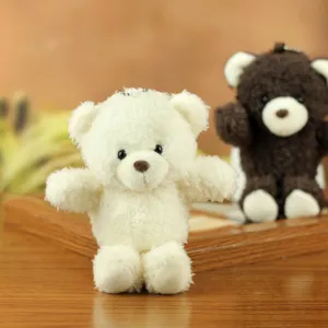 Cute fluffy bear plush pendant keychain adorable bag charm soft toy doll accessory