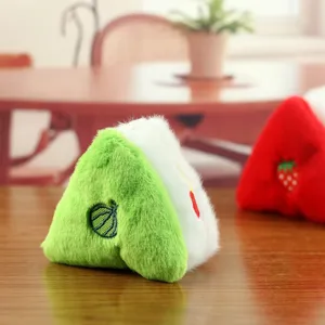 Cute fruit sandwich plush toy keychain, soft plush doll pendant for bags and keys.
