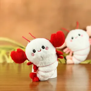 Cute lobster plush keychain, soft stuffed animal bag charm for kids and cute girls.