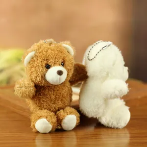 Cute plush bear keychain pendant fluffy doll bag charm cute accessory soft toy gift