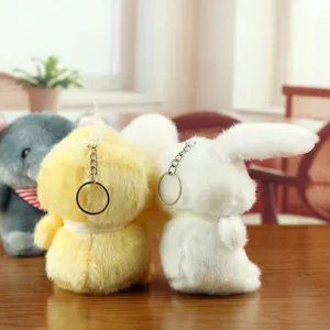 Simpatico portachiavi in peluche animale soffice ciondolo borsa bambola morbida regalo