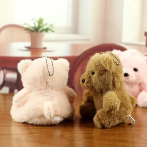 Schattige pluche beren sleutelhanger mini knuffeldier hanger voor tas rugzak accessoire