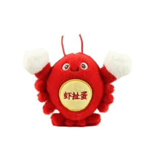 Cute red lobster plush pendant stuffed toy bag charm keychain cute fluffy doll animal gift 1pc