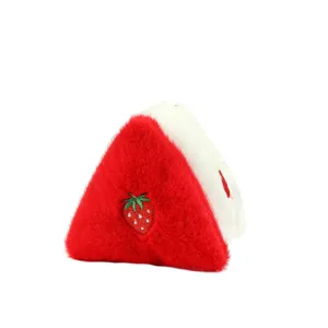 Cute strawberry plush pendant soft bread keychain bag charm dessert plush toy doll item new trend