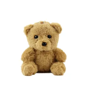 Schattige kleine bruine teddybeer pluche speelgoed sleutelhanger zachte pop tas hanger