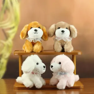 Simulation Plüsch Welpe Hund Schlüsselanhänger Mit Spitzenkragen Weiche Kuscheltier Puppe Tasche Anhänger Deko Kinder Geschenk