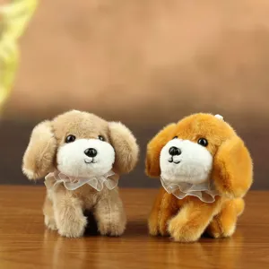 Niedliches Plüschhund Anhänger Paar, weiche Stofftier Welpen Puppe mit Spitzenkragen.
