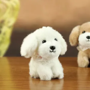 Simulation Hund Plüschtier Detailansicht, süßer flauschiger Welpe Anhänger als Geschenk für Kinder.