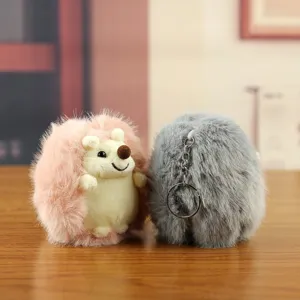 Porte-clés peluche hérisson mignon, adorable poupée en peluche douce pour sac et clés.
