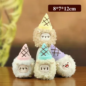Niedliches Eiscreme Schaf Plüschtier Schlüsselanhänger, weiche Tasche Anhänger Geschenk.