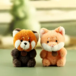 Cute scented plush doll animal toy, soft raccoon and fox stuffed figures for desktop decor.