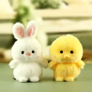 Cute plush bunny and chick stuffed animal toy soft doll pendant decoration fluffy cute