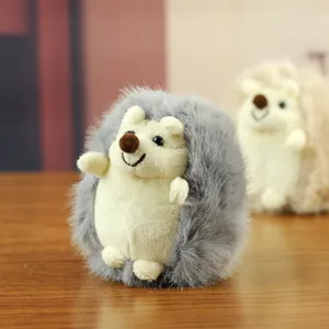 Joli jouet en peluche de hérisson gris douce poupée en peluche mignon pendentif cadeau.