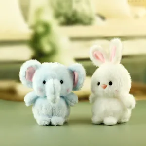 Cute plush elephant and rabbit stuffed doll toys, soft fluffy material, perfect companion gift.