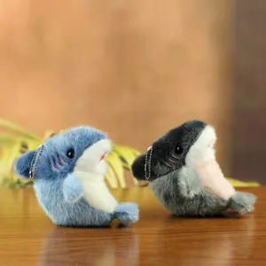 Cute shark plush keychain pendant bag charm soft stuffed animal toy for cute kids gifts