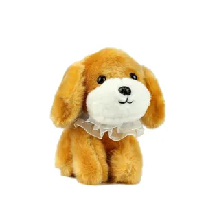 Süßer Welpe Plüschtier Puppe mit Rüschenkragen, weicher Stofftier Begleiter Geschenk für Kinder.