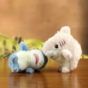 Cute plush shark cat keychain pendant, soft stuffed animal bag charm for kids and girls.