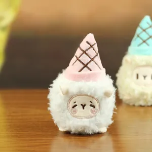 Süßes Eis Schaf Plüschtier Anhänger, flauschiges Stofftier Schlüsselanhänger mit Taschenschmuck.