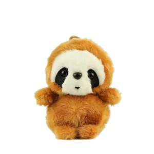 Cute fluffy sloth plush toy keychain, soft stuffed animal bag charm for women and kids decor