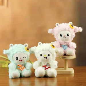 Süßer Cartoon Schaf Plüschtier Schlüsselanhänger mit Mini-Kamera Zubehör Entzückender Lamm Taschenanhänger für Kinder Mädchen Geschenk