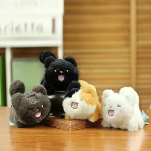 Cute Cartoon Cat Plush Keychain Mini Stuffed Animal Doll Bag Hanging Ornament Soft Kitten Toy For Kids Birthday Gift
