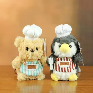 Süße Koch Bär und Pinguin Plüschtiere Kuscheltiere Puppe Heim Tischdekoration Geschenk.