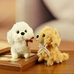 Cute teddy dog plush keychain, soft puppy keyring and adorable bag pendant for couples gifts.