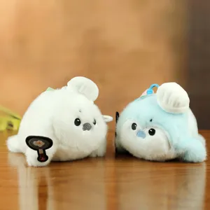 Cute chef sea otter plush toy keychain adorable seal stuffed doll bag pendant gift