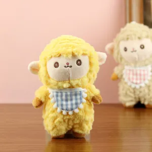 Süßes gelbes Schaf Plüschtier Rucksack Anhänger flauschiges Lamm Schlüsselanhänger Geschenk