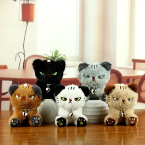 Süße Katze Plüschtier Schlüsselanhänger Anhänger Weiche Polyesterfaser Kätzchen Puppe Mit Herzanhänger Tasche Ornament Für Alltag
