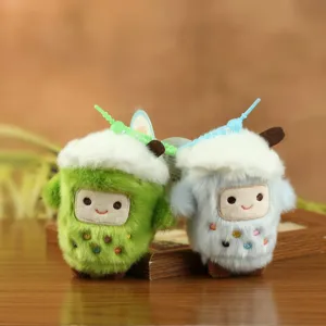 Süßer Bubble Tea Plüschtier Schlüsselanhänger, weicher Perlenmilchtee Taschenanhänger.