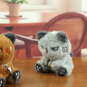 Süßer Plüsch-Katzen-Schlüsselanhänger, weiche Stofftier-Puppen-Deko für Taschen und Schlüssel.