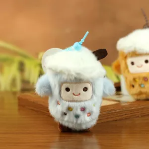Niedlicher Bubble Tea Plüschtier Anhänger, weiche Milchkaffee Puppe Schlüsselanhänger.