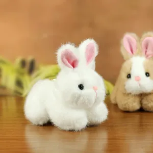 Cute simulation rabbit plush toy pendant, fluffy soft bunny doll bag charm for girls gift.