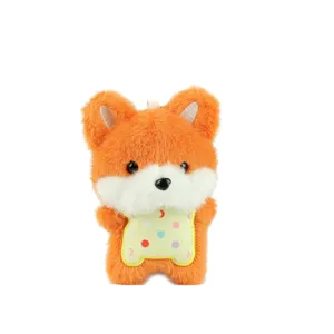 Süßer orangefarbener Fuchs Plüschtier Puppe Schlüsselanhänger flauschiger Cartoon Tier Anhänger