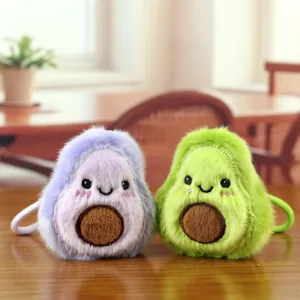 Süßer Avocado Plüsch Anhänger Cartoon Frucht Stofftier Rucksack Ornament Mini Plüschtier Schlüsselanhänger Für Kinder Taschen Deko